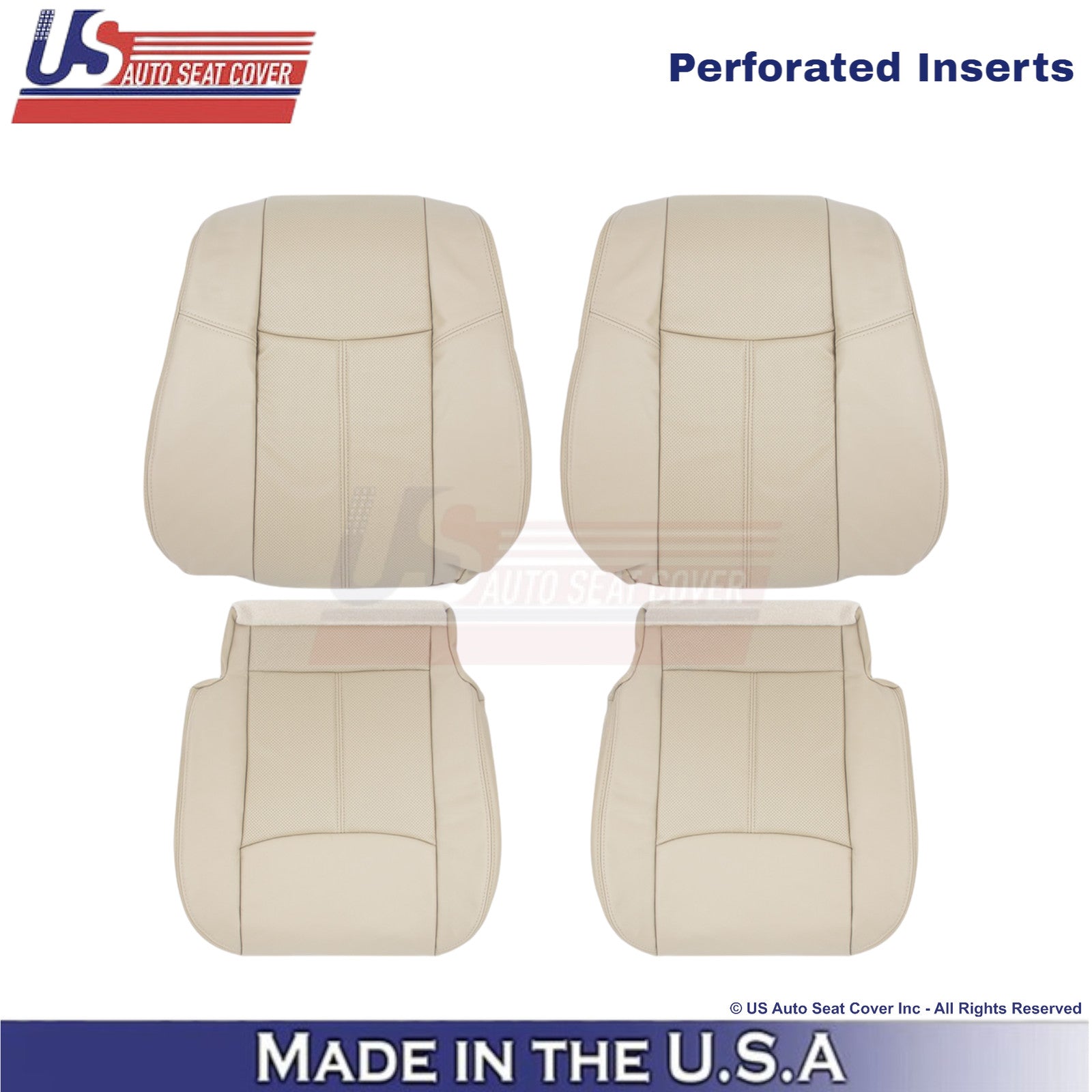2013-2020 For Nissan Pathfinder Leather Front Replacement Seat Covers Almond